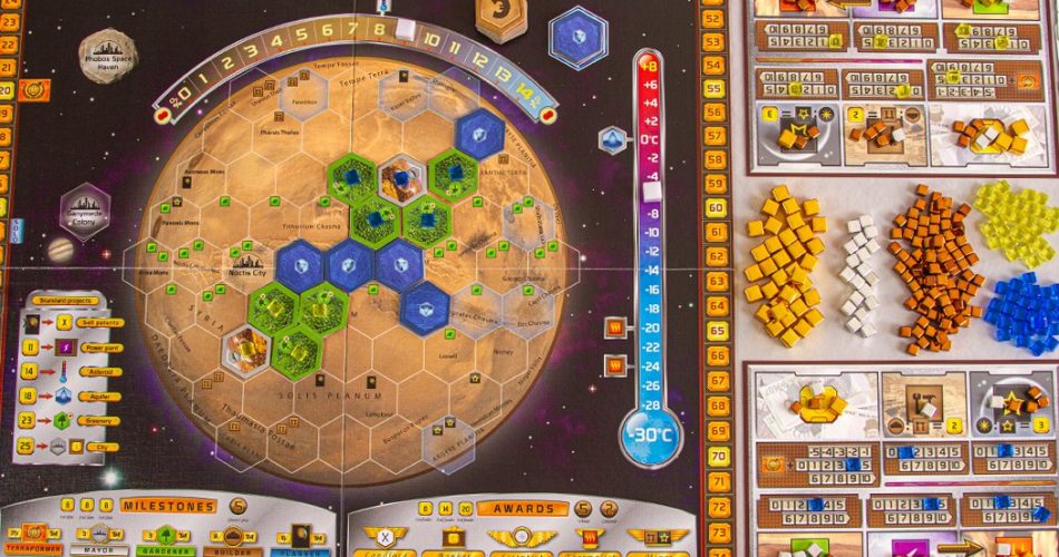 Terraforming Mars Board Game Aerial Overview