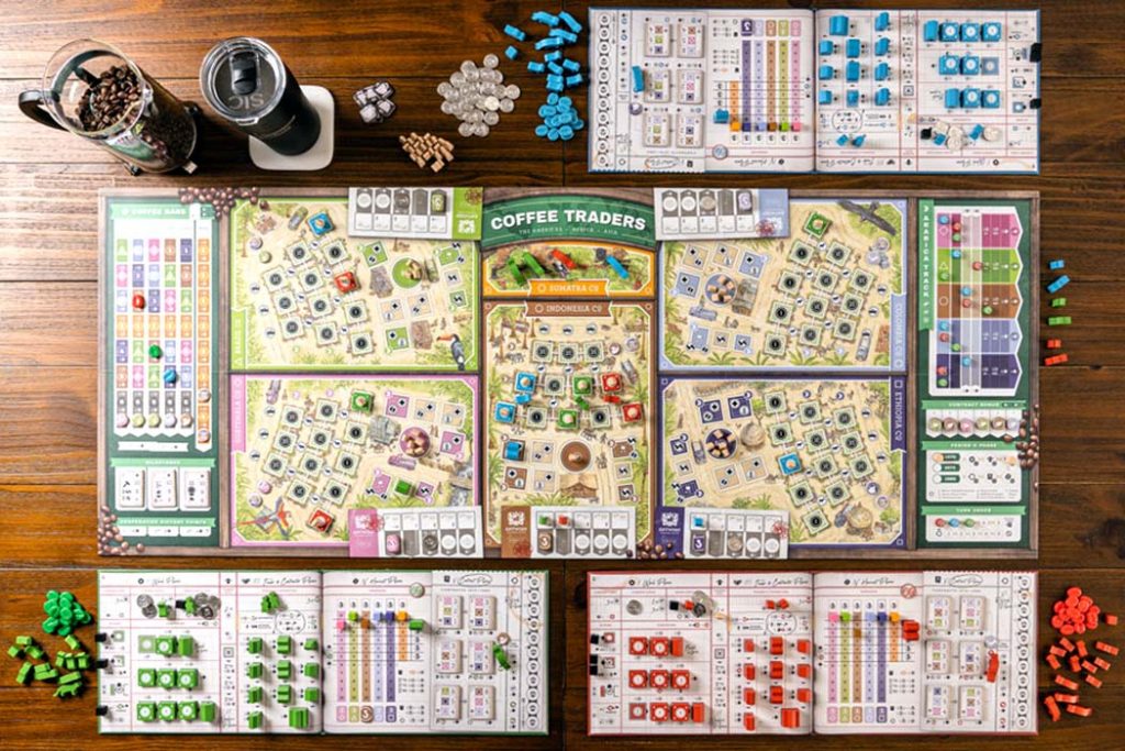 Coffee Traders Board Game Components