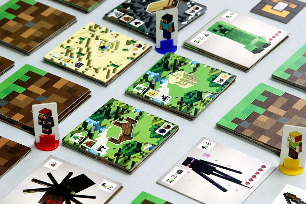 Minecraft Builders and Biomes Board Game Grid Play